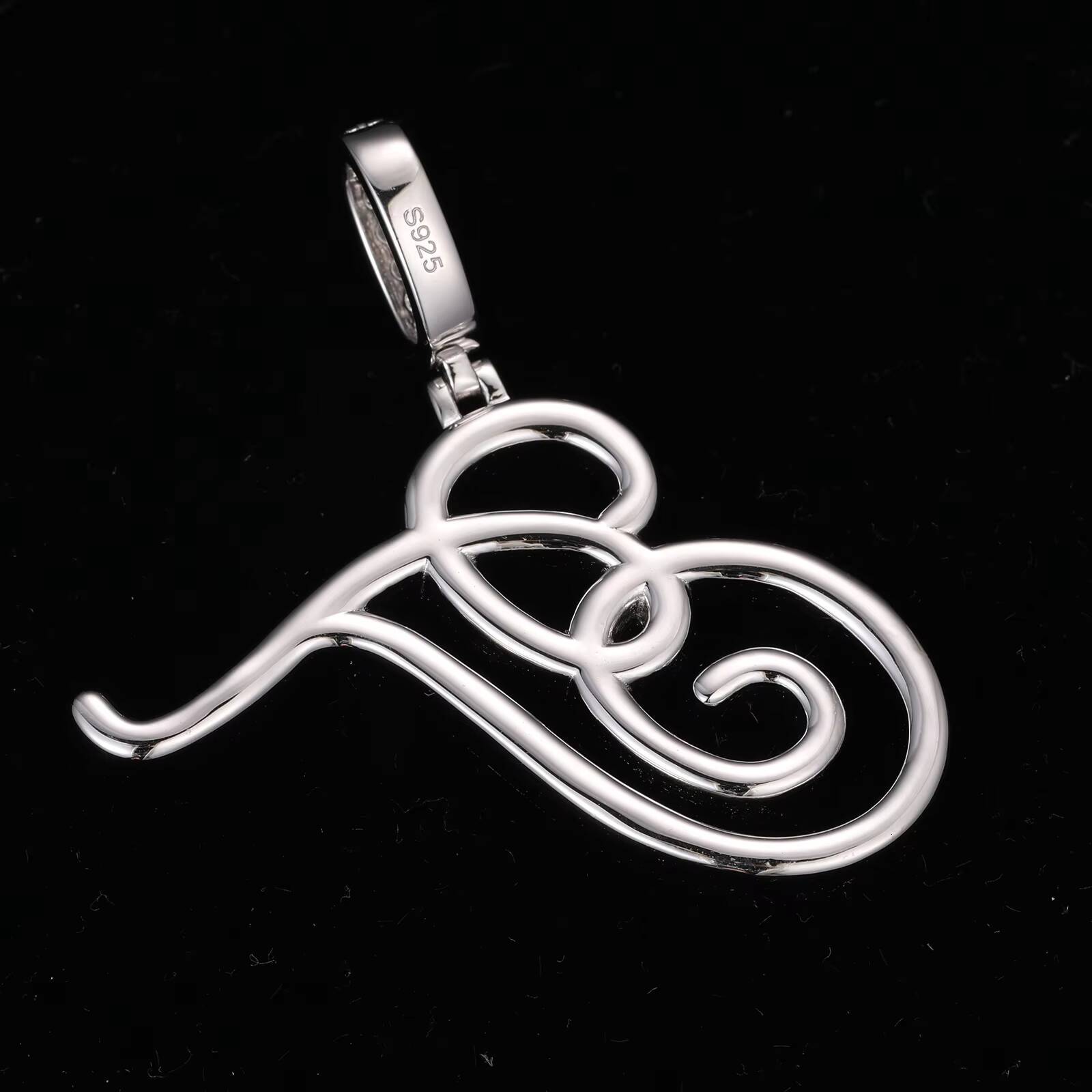 Iced Out Hip Hop Pendant White Gold 925 Sterling Silver VVS Moissanite Diamond Cursive Initial Letter Personalized Name Charm Luxury Rapper Jewelry Fo