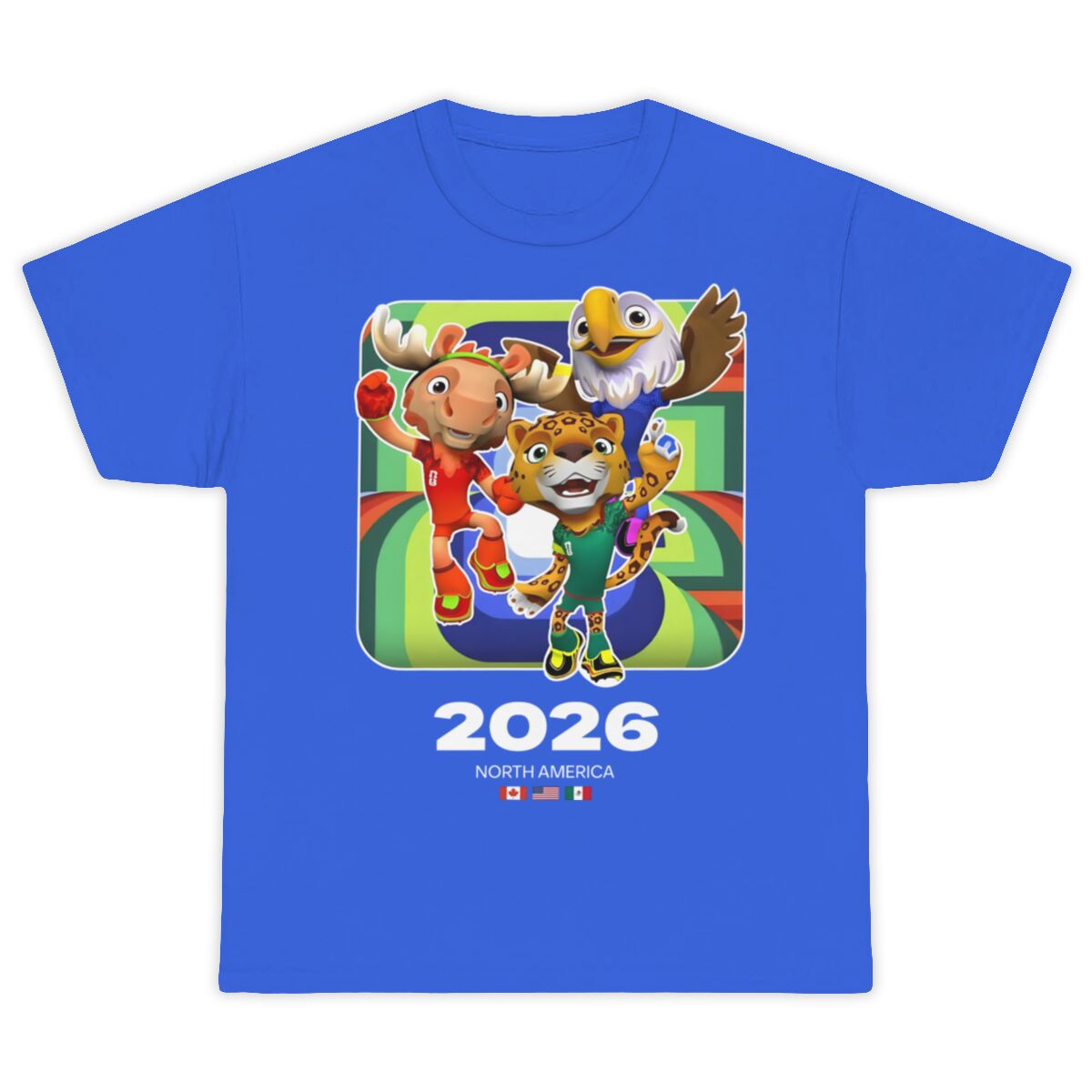 2026 World Cup Mascot T-Shirts | Unisex Cotton Crew Neck Soccer Graphic Summer New Arrivals