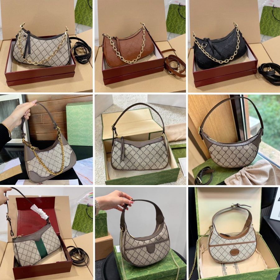 Designers Women Shoulder bag Classic Handbag Fashionable Crescent bag Leather Canvas Baguette bag Luxury Crossbody bags for women