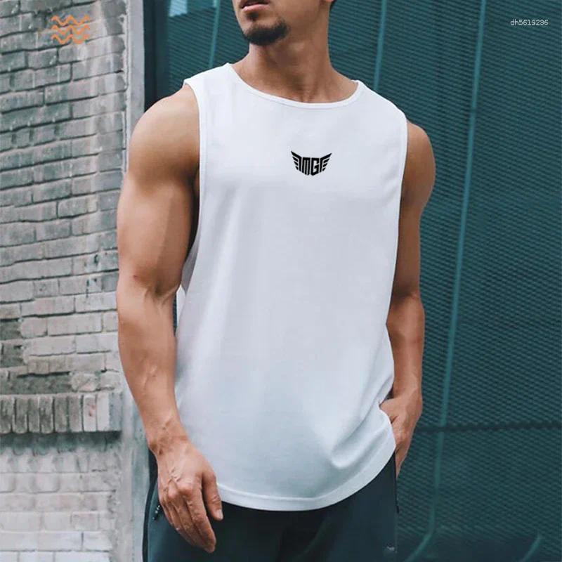 Men's T Shirts Mens Gym Clothing Fitness Bodybuilding Mesh Tank Tops Stringer Singlet Vest Clothes Sleeveless Muscle Summer Undershirt