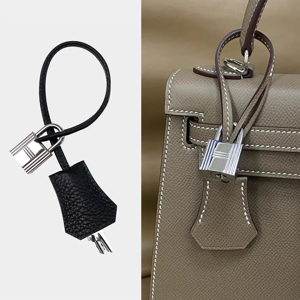 Lock Sewing Handbag Pendant Cow Leather Charm Bagpack Ornament Vintage Car Keychain Hanging Bag Pendant Accessories 260410