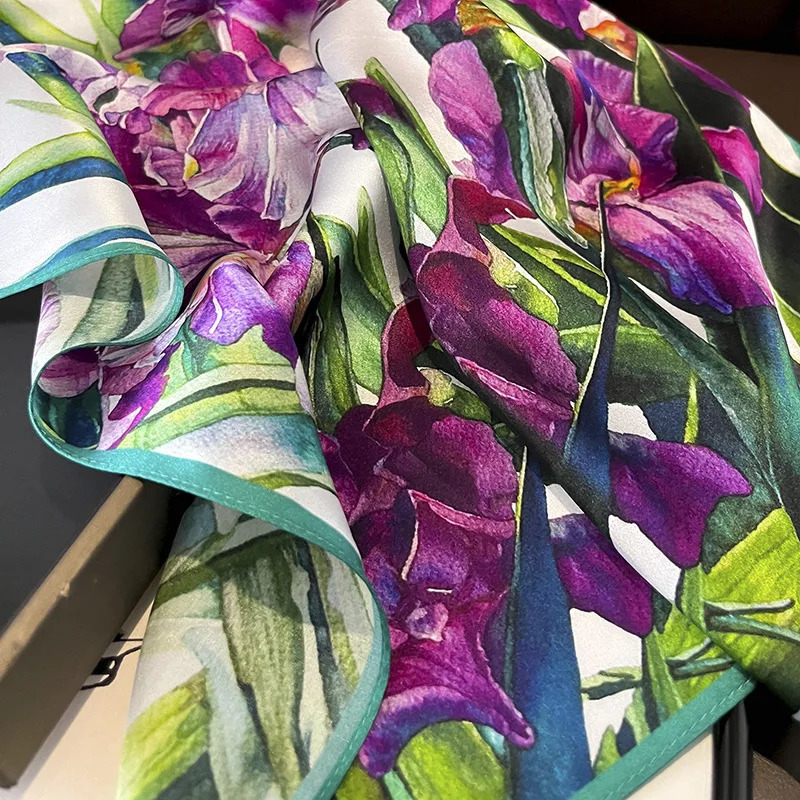 100 Natural Silk Scarf Women Print Bandana Square Scarves Wrap Kerchief elegant Spring Fashion y High Quality Hijab 260409