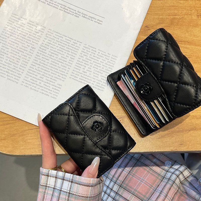 New Multi-Card Slot Light Luxury Compact Accordion Internet Celebrity High-End Anti-Demagnetization Card Holder for Women