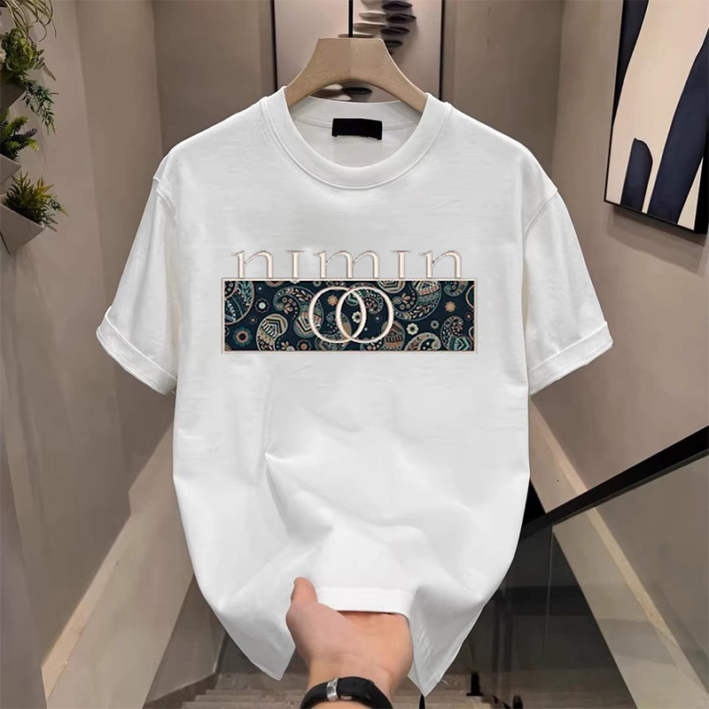 Designer Heavyweight Trendy Brand Cotton T-shirt Luxury Fashion Creative Print Men's Summer Round Neck Loose Casual Short Sleeved Top Outdoor Bas