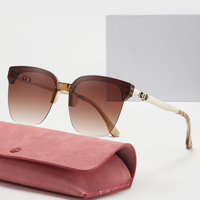 New Designer Men's And Women's Half-frame Sunglasses Ultra-light Large-frame High-end Sunglasses With UV Protection Function Wholesale Produ