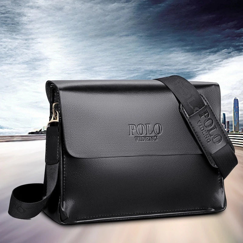Mens POLO Crossbody Bag Casual Business Style Vertical Shoulder Highquality Leather Trendy Daily Commuting 260410