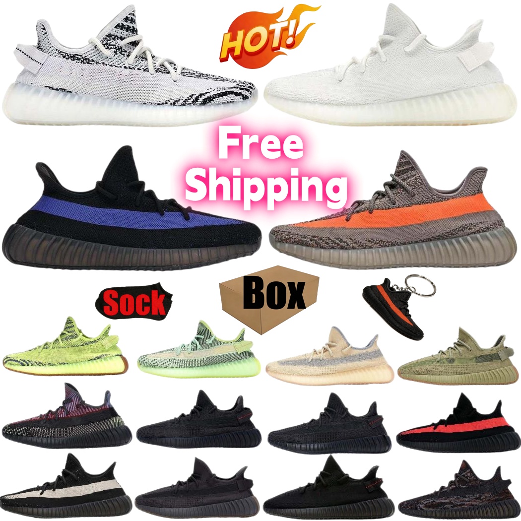 Free Shipping 350 Boots Designer Running Shoes Mens Womens Sneakers Classic Triple Black White Onyx Cream Bone Breathable Outdoor Trainers Original Box Size 36-48