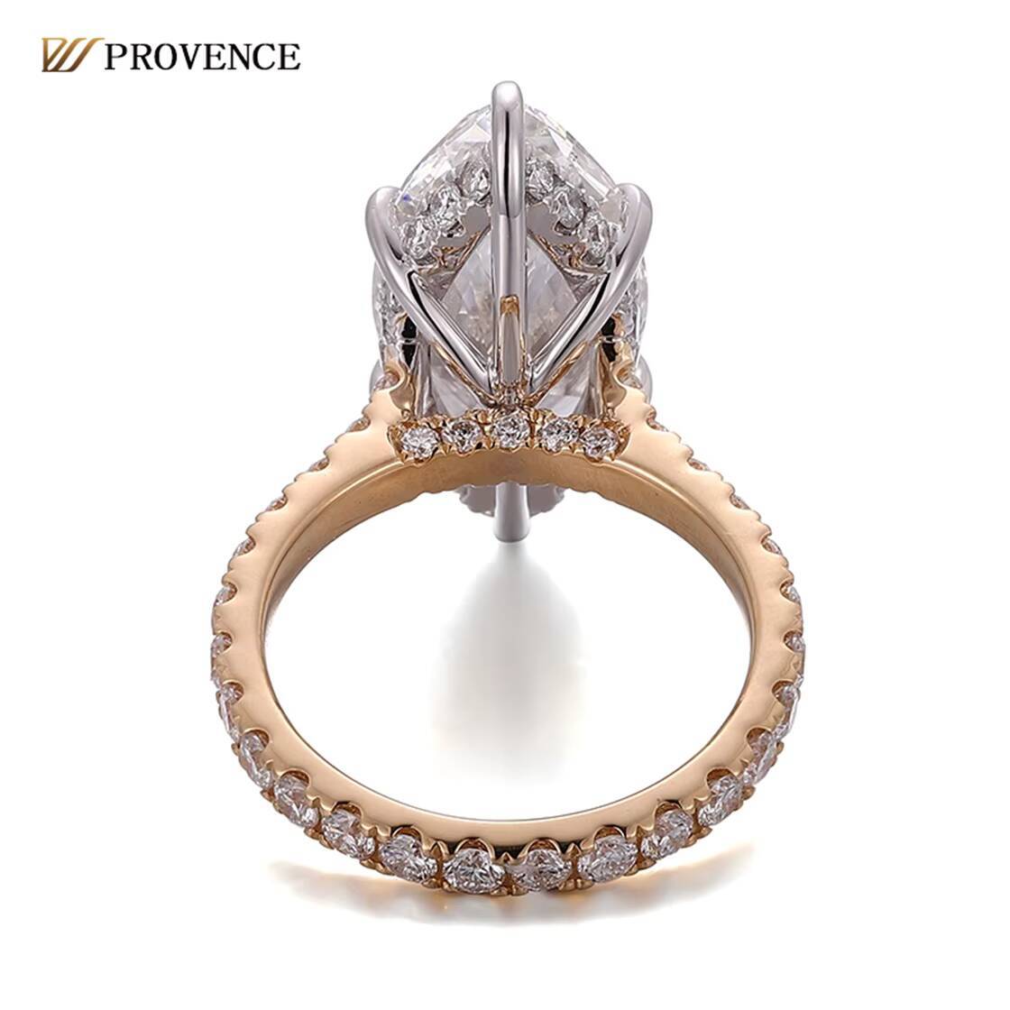 High Jewelry 18K 14K Solid Yellow Gold Marquise Cut IGI Certified Lab Diamond Engagement Rings for Women Valentines Day Gift