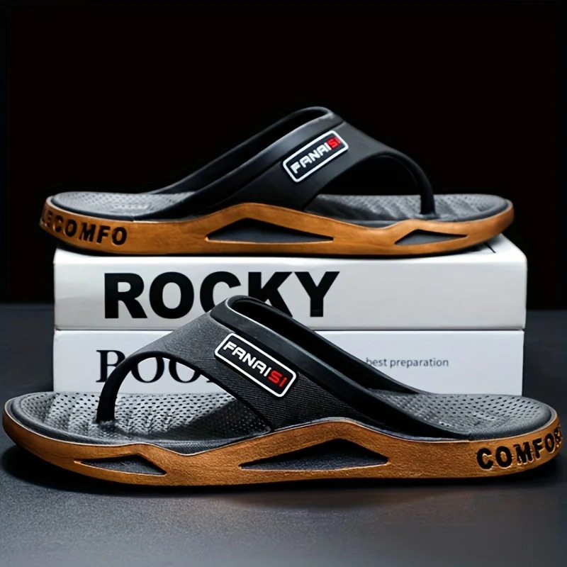 1 Pair Beach Sandals Shower Shoes MenS Stylish Lightweight FlipFlops Comfortable Thong Camping Casual Attire y260413