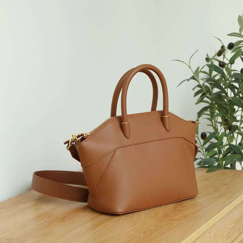 Custom Fashion New Style Women's Cowhide Leather One Shoulder Crossbody Bag Top Handle Large Capacity Commuter Bag Ladies Daily Work Tote Bag SEN