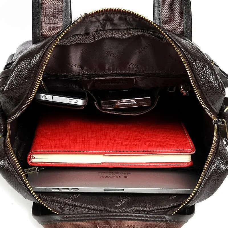 Brand New Design Men Genuine Leather Cowhide Handbag Large Capacity Messenger Shoulder Tote Bag Business Briefcase Laptop Bag SENYY