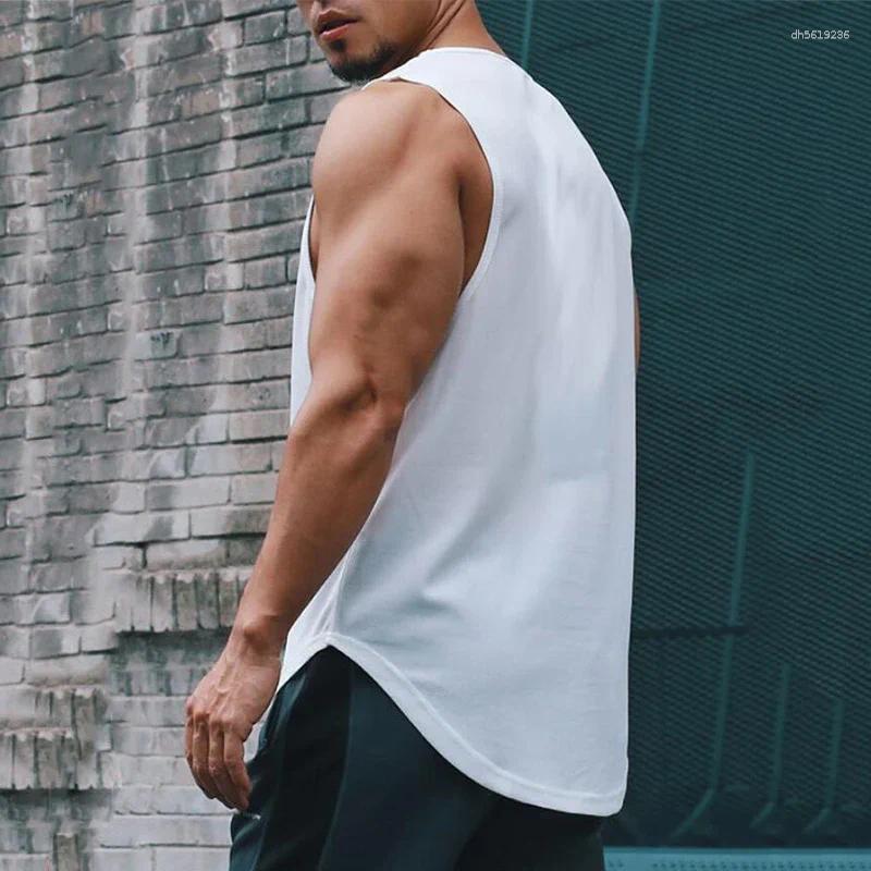 Men's T Shirts Mens Gym Clothing Fitness Bodybuilding Mesh Tank Tops Stringer Singlet Vest Clothes Sleeveless Muscle Summer Undershirt