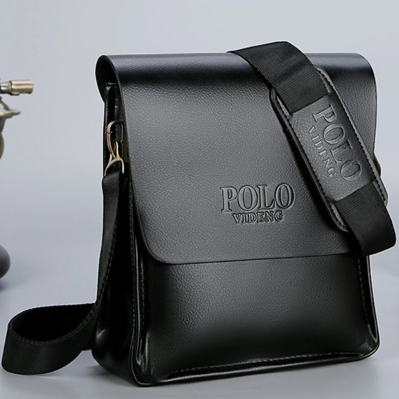 Mens POLO Crossbody Bag Casual Business Style Vertical Shoulder Highquality Leather Trendy Daily Commuting 260410