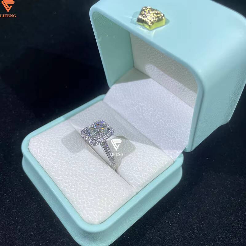 Lifeng Jewelry 10k Lab Grown Diamond CVD 25CT Wedding Engagement Rings Radiant Cut Lab Diamond Ring for Women Anniversary