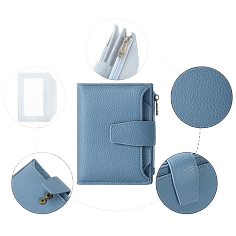 PU Women's Leather Small Bifold Compact Mini Travel Pocket Passport Wallet