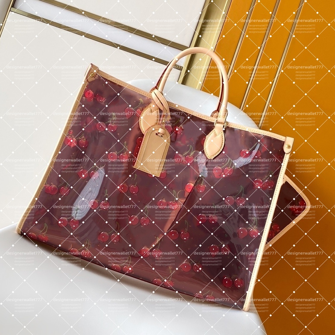 Murakami Designer bag onthego Jelly cherry pvc flower tote bags womens leather crossbody shoulder bags clutch bag shopping handbags purse top quality m14306
