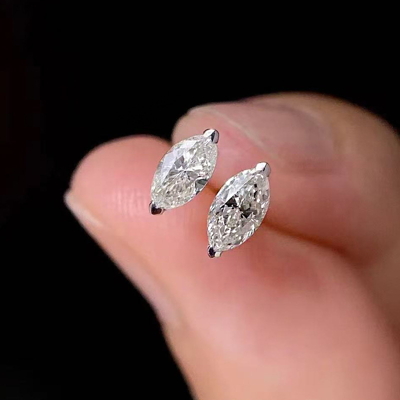 2026 Rulalei Ins Top Sell Stud Earrings Simple Fashion Jewelry 925 Sterling Silver Marquise Cut High Carbon Diamond Elegant Party Women Wedding Bridal