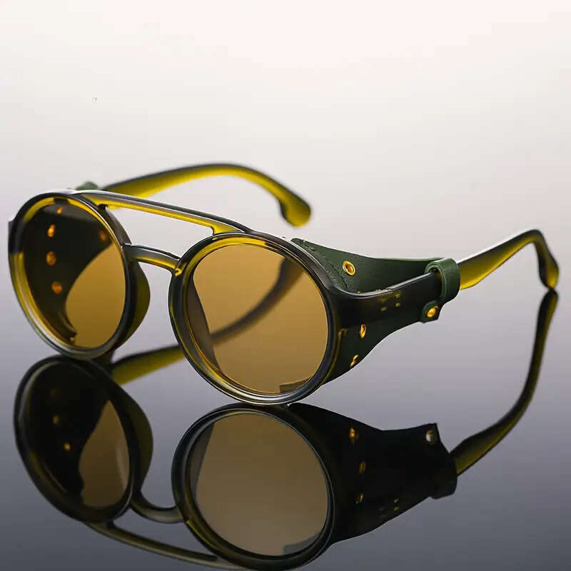 Retro steampunk sunglasses for men and women, round punk sunglasses, retro goggles, outdoor sports glasses