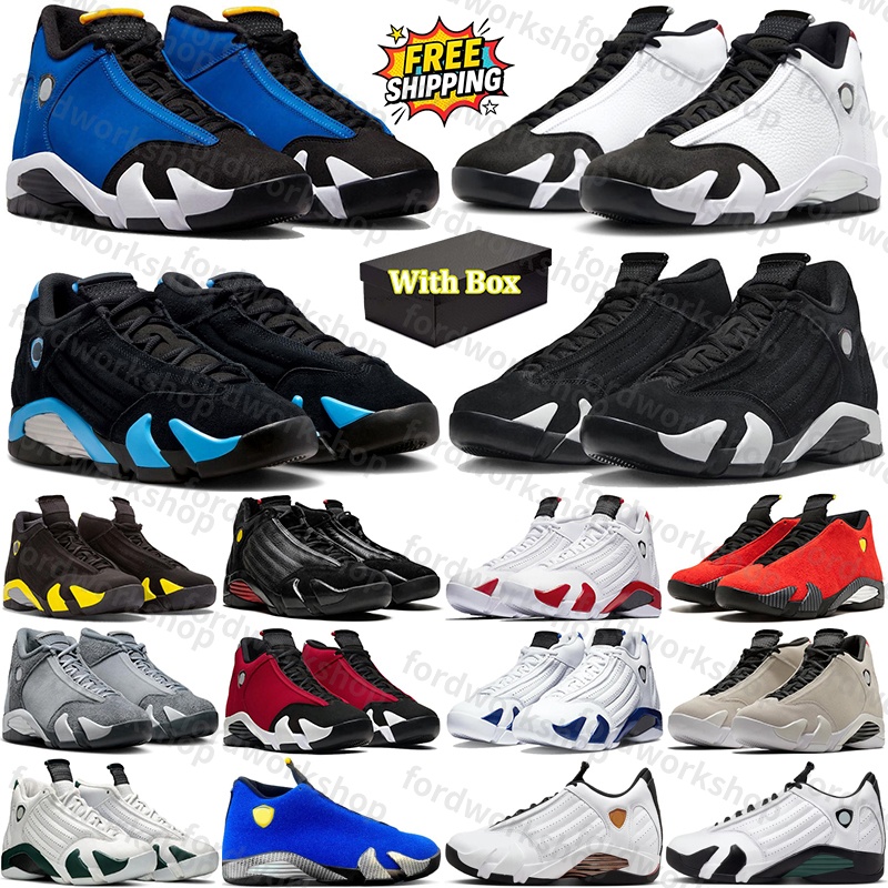 Free Shipping With Box Designer Basketball 14 14s Shoes sneakers for mens men Black White University Blue Flint Grey d h gate sneaker trainers Sports runners