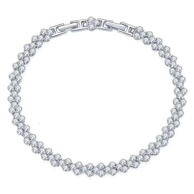Wholesale Ruizuan 925 Silver Moissanite Bracelet with Clover Inlay Handmade 18K Rhodium Plated Jewelry Necklace