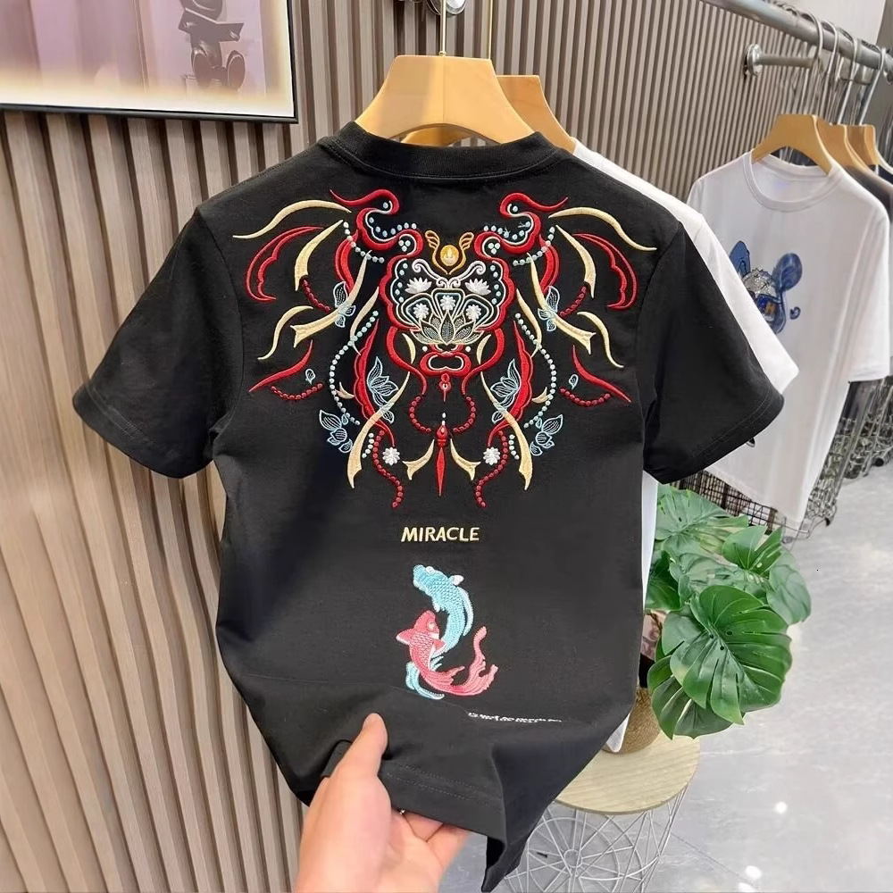 2026 Luxury Brand Designer Clothing Fashion European And American Brand Short Sleeved Pure Cotton Summer New Men's T-shirt Fashion Neutral Round 