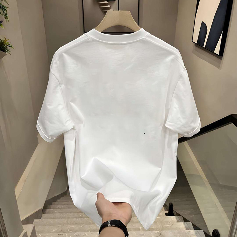 Designer Heavyweight Trendy Brand Cotton T-shirt Luxury Fashion Creative Print Men's Summer Round Neck Loose Casual Short Sleeved Top Outdoor Bas