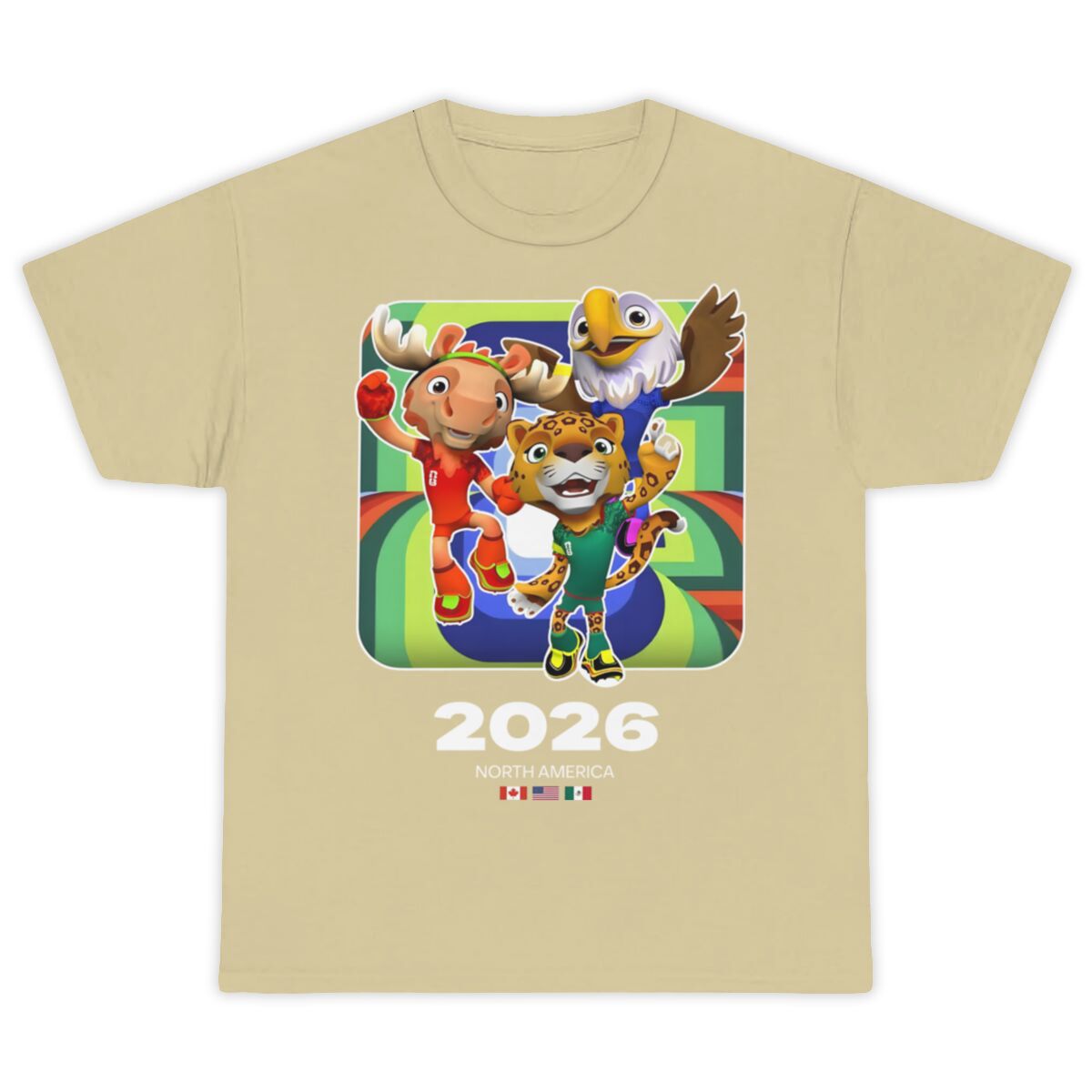 2026 World Cup Mascot T-Shirts | Unisex Cotton Crew Neck Soccer Graphic Summer New Arrivals