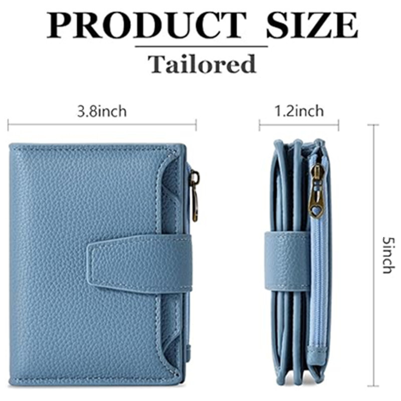 PU Women's Leather Small Bifold Compact Mini Travel Pocket Passport Wallet