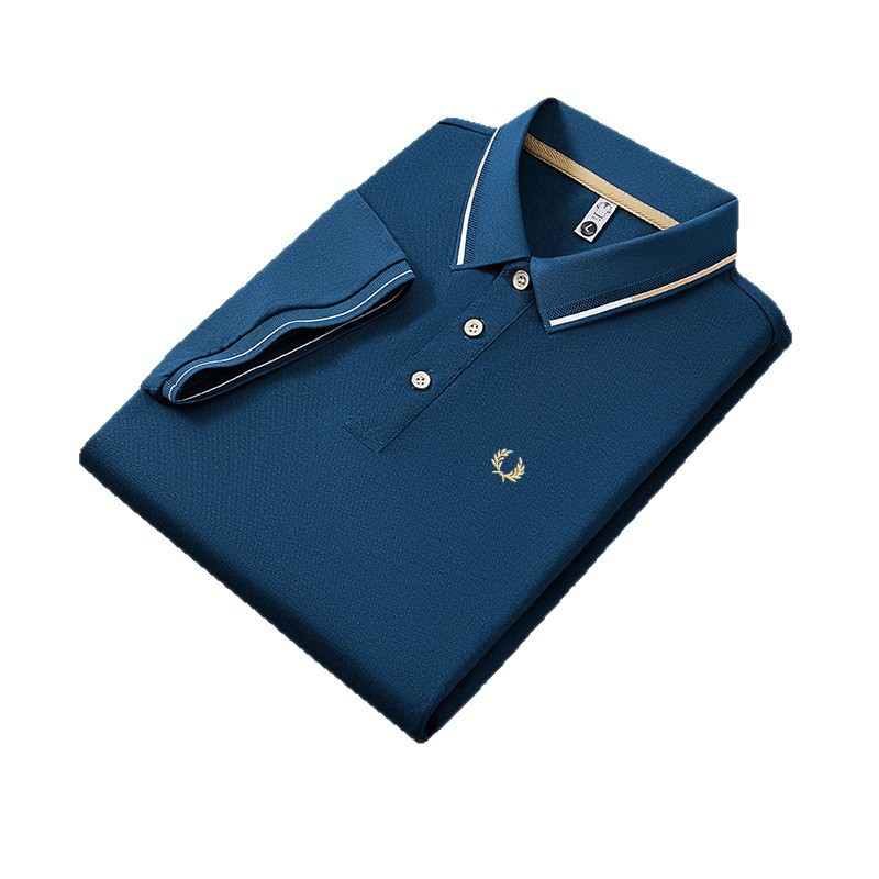 Embroidered Men's Business Casual Short Sleeved Polo Shirt, Fashionable, Breathable, Comfortable and Versatile Top