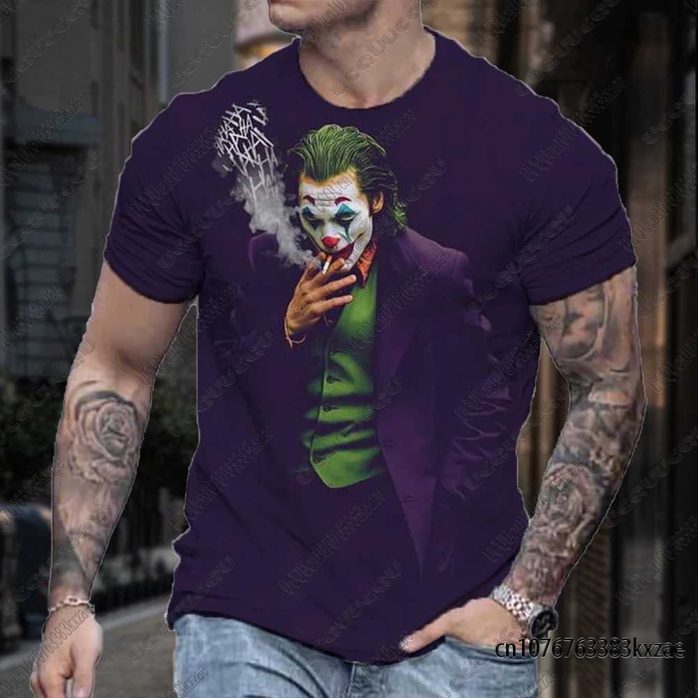 Joker Summer Classic Tshirts For Men Funny Joker Face Sketch The Clown 3D T-shirt Casual Harajuku Style Street Clothing Man TopsT260410