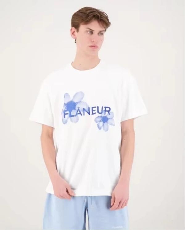 Men's T Shirts 2026 Summer Flaneur Homme Floral Graphic Brand Pattern Printed Luxury Pure Cotton Men 'and Women' T-shirts Top