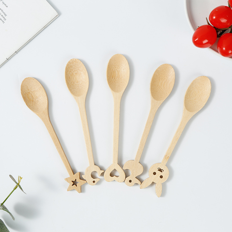 Spoon Star Rabbit Shape Cartoon Wooden Coffee Ice Cream Dessert Spoon Daily Use High Aesthetic Ins Style