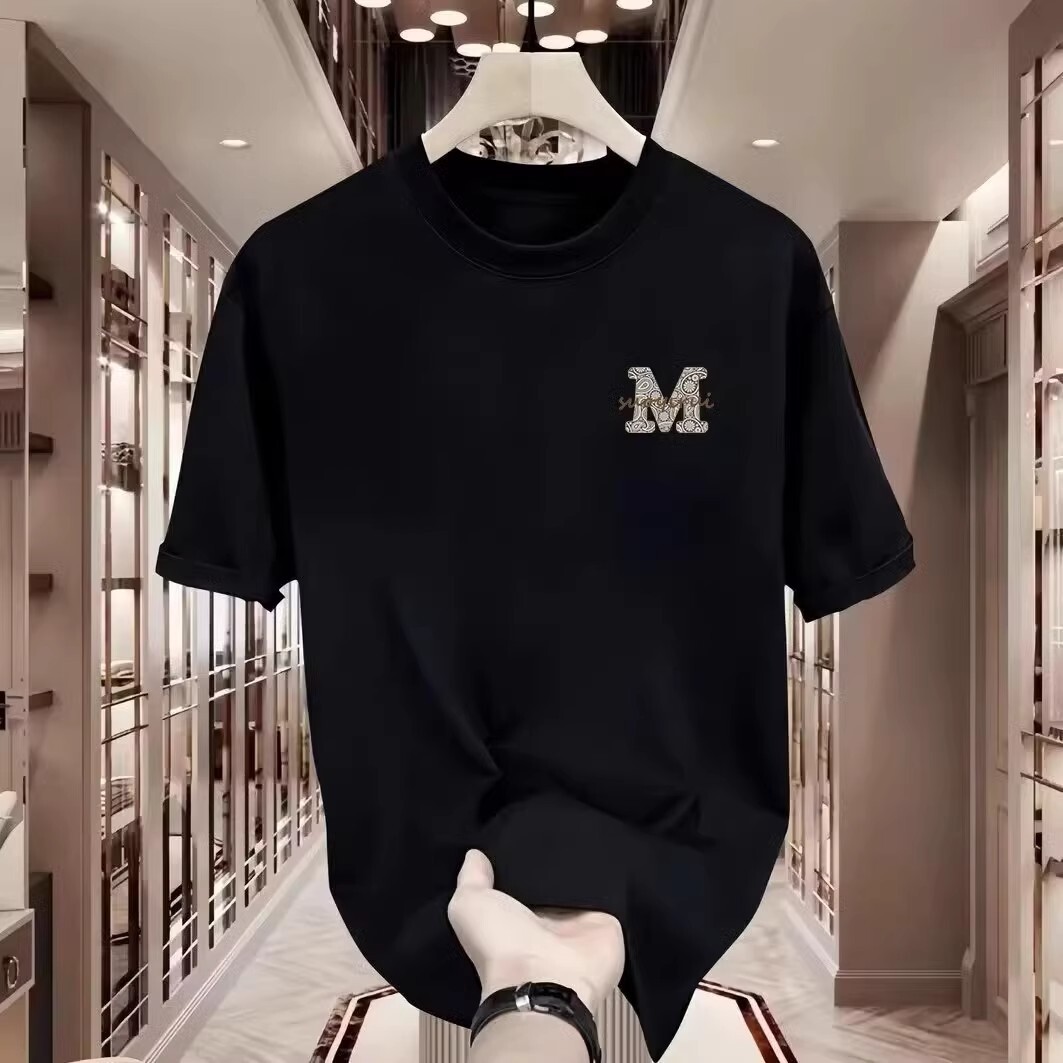 Luxury Designer Men's Summer New T-shirt, High Street Heavy Letter Printed Loose Half Sleeves, Fashionable Casual Sports Fashionable Multifunctio