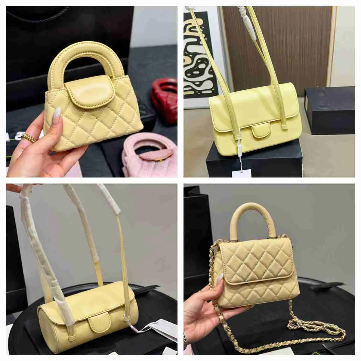 Top Designer Crossbody Bag Ladies Small Handle Tote Bag with leather Strap Mini Yellow Cosmetic Bags New fashion Shoulder Bags Preppy Caviar Flap Bag Luxury Handbag