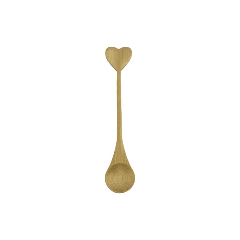 Spoon Natural Bamboo Flower Shaped Food Grade Japanese Style Wooden Spoon For Children Household 2Pcs