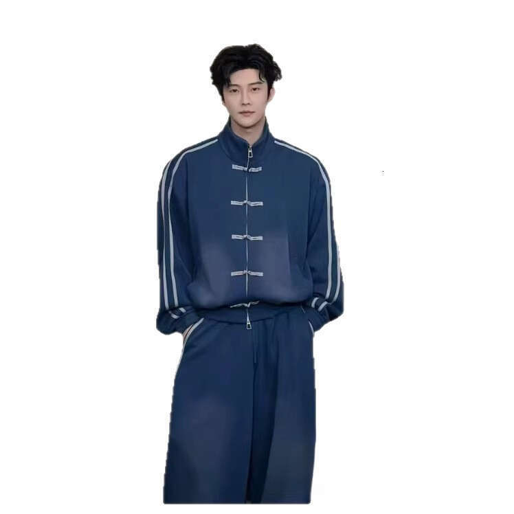 Spring New Fashion Hot Selling Men S Light Luxury Versatile Trendy Niche Personalized Loose Fitting Stylish Casual Suit Sportswear Set Running Set Lei