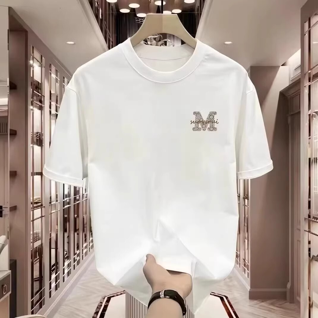 Luxury Designer Men's Summer New T-shirt, High Street Heavy Letter Printed Loose Half Sleeves, Fashionable Casual Sports Fashionable Multifunctio