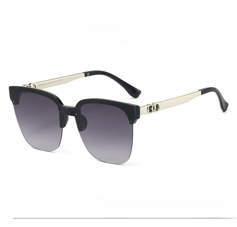 New Designer Men's And Women's Half-frame Sunglasses Ultra-light Large-frame High-end Sunglasses With UV Protection Function Wholesale Produ