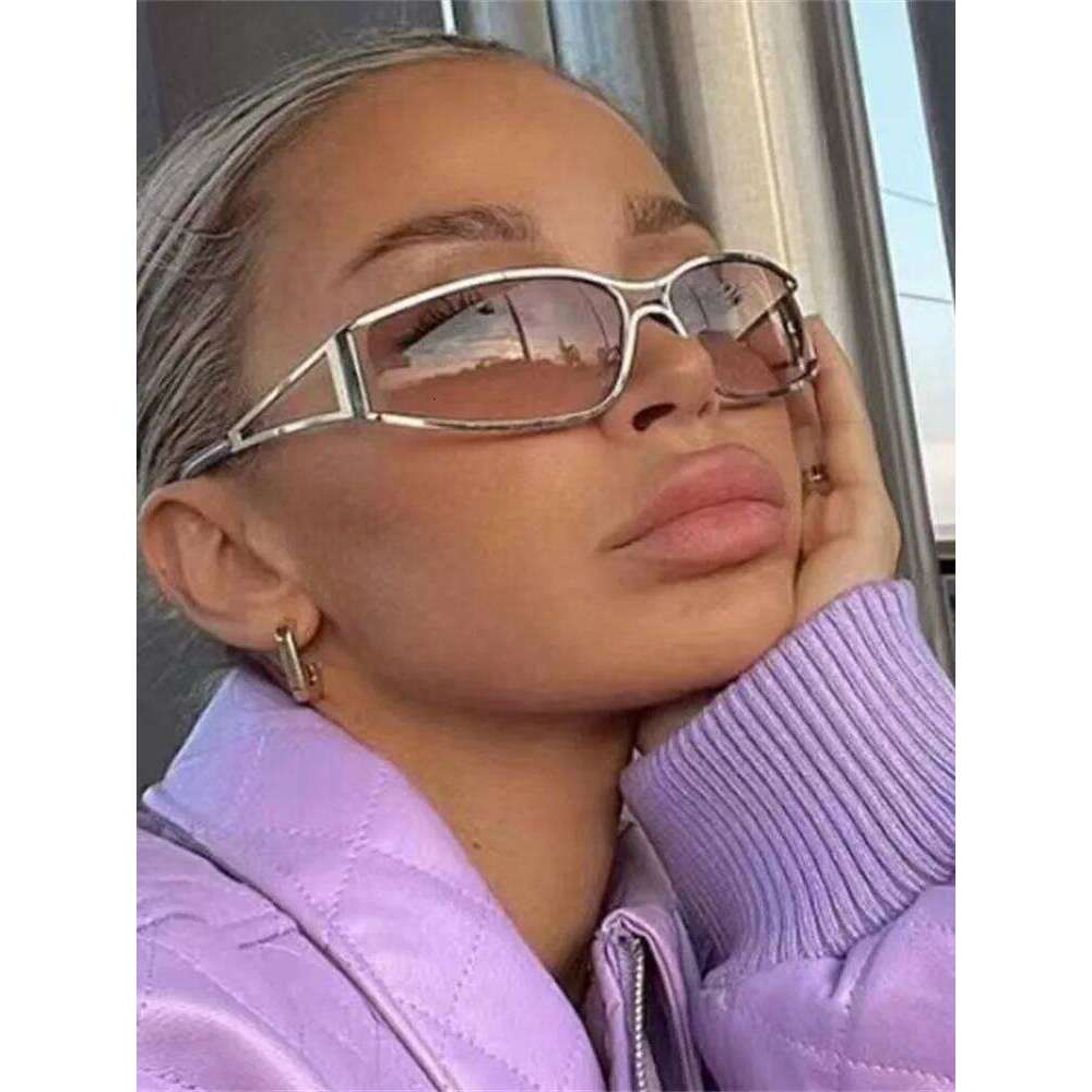 Y2k Sunglasses Women Men Oversized Brand Designer Gradient Goggle Sun Steampunk Glasses Shades Eyewear Mirror Eyeglasses 26Y0410