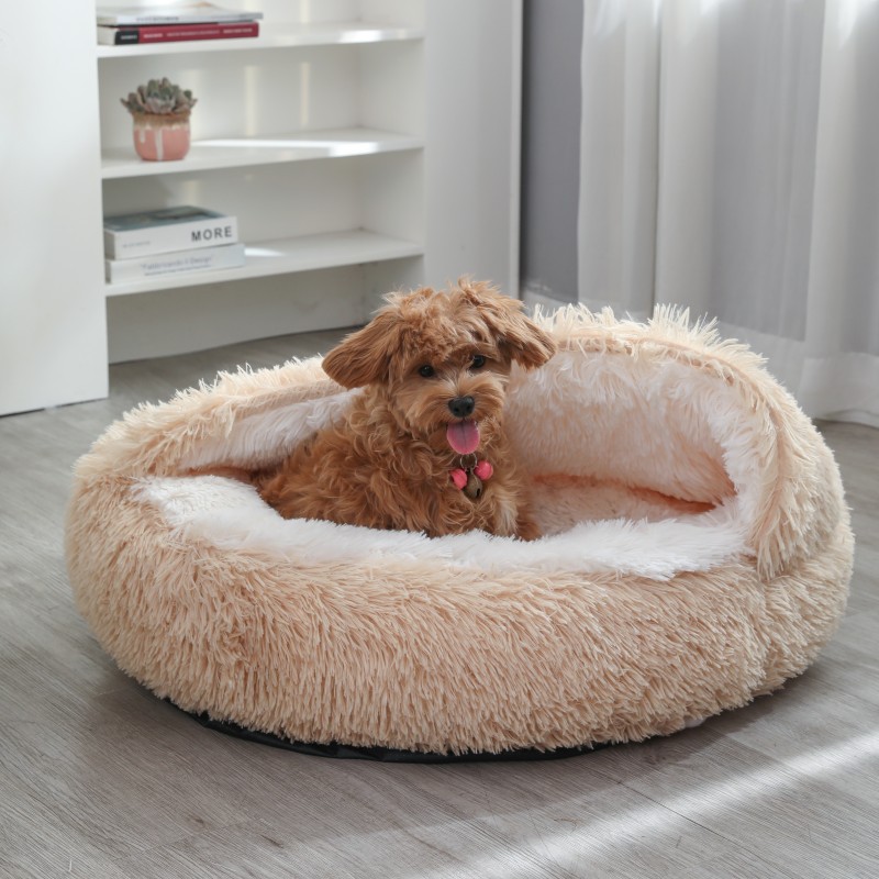 YL-38468 Customized Multi-Color Pet Bed, Winter Warmth with Cover, Anti-Kick Pet Mat, Comes with Blanket, Semi-Enclosed Soft Cat Bed
