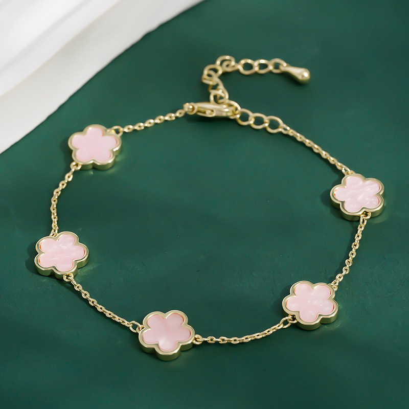 Designer Five-Leaf Clover Bracelet Unique, Minimalist, and Versatile Jewelry - view 6