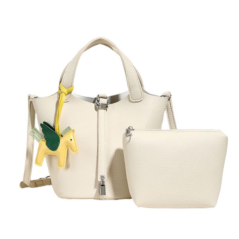 2026 Summer New Casual Fashion Trendy Designer Composite Bag Classic Lock Handheld Bucket Bag for Women