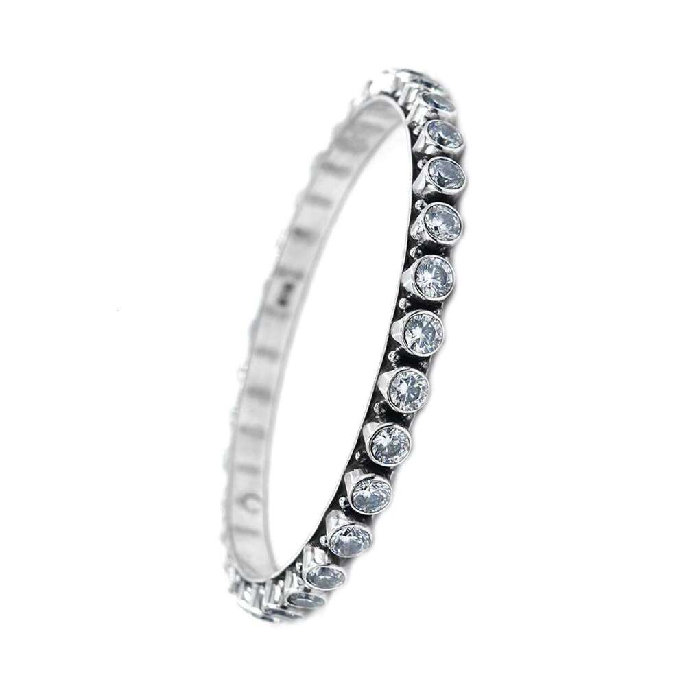 925 Sterling Fashion Bangle Handmade Natural Cubic Zirconia Gemstone Bracelet Size 2-6 Perfect Gift for Silver Jewelry