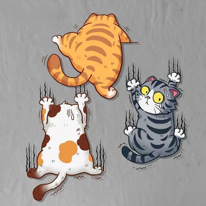 Personalized funny pet cat car sticker scratch car body sticker scratch cover motorcycle cartoon