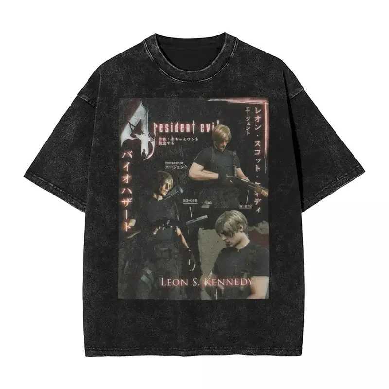 Residents Evils Biohazard 3 T Shirt Washed Short Sleeve Harajuku T-Shirts Horror Game Fashion Men Women Tops Graphic Tops TeesT260410