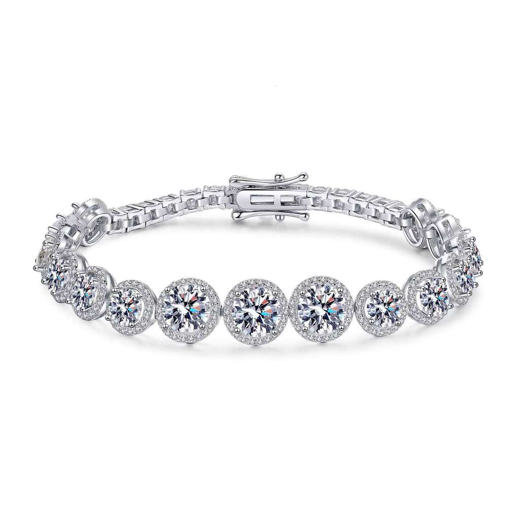 New Trend Anti Tarnish Real 925 Sterling Silver Moissanite Adjustable Bangle Daily Wear Fine Jewelry Women Custom Bracelet