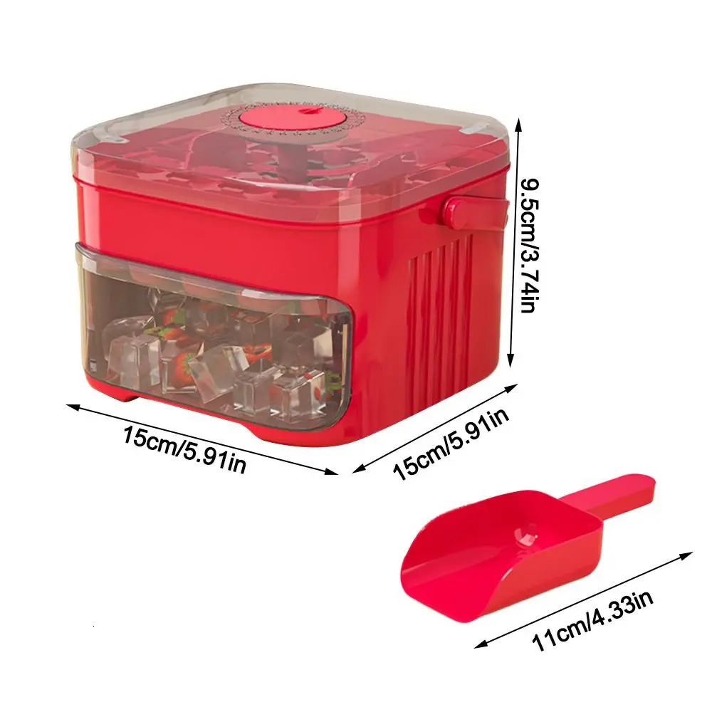 50-Cube Double Layer Stackable Ice Cube Maker, White Plastic Big Ice Cuber for Home Use - view 7