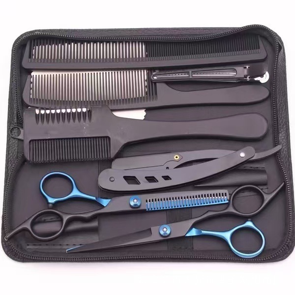 Professional hairdressing scissors set straight scissors and thinning scissors homeuse hairdressing scissors hair cutting tools 230906