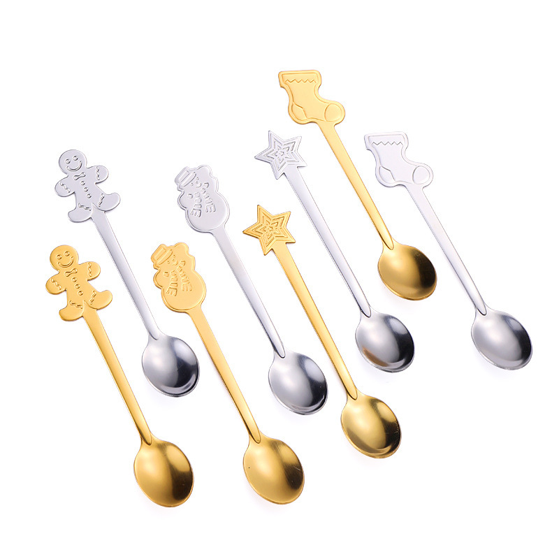 Spoon Gift Box Cutlery Set Creative Cartoon Stainless Steel Coffee Stirring Dessert Spoon For Christmas