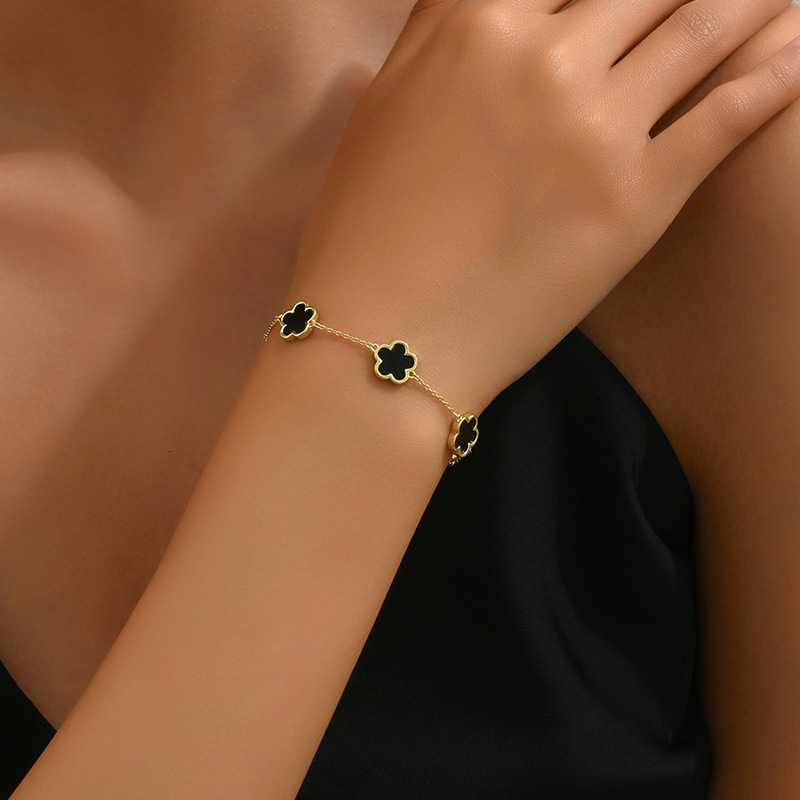 Designer Five-Leaf Clover Bracelet Unique, Minimalist, and Versatile Jewelry - view 3